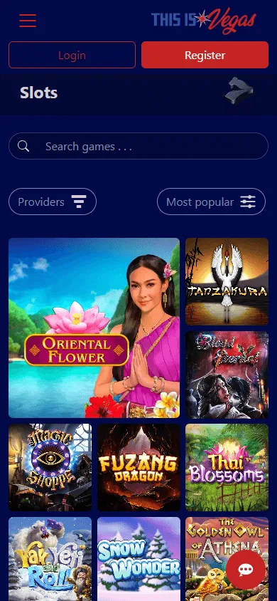 This Is Vegas Casino mobile games screen