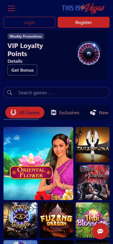 This Is Vegas Casino mobile home screen